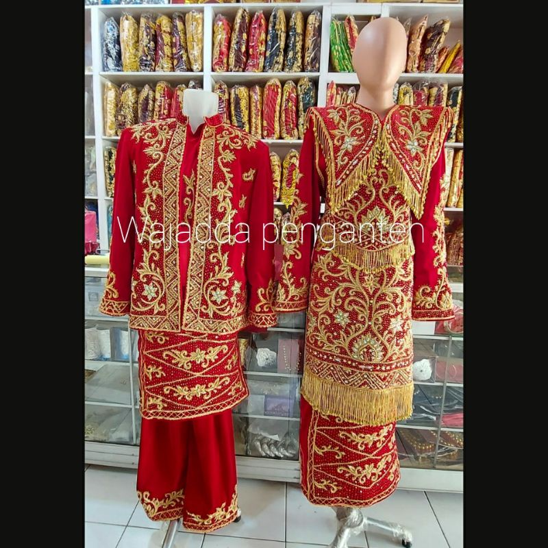 BAJU PENGANTIN ADAT MINANG PADANG WARNA MERAH
