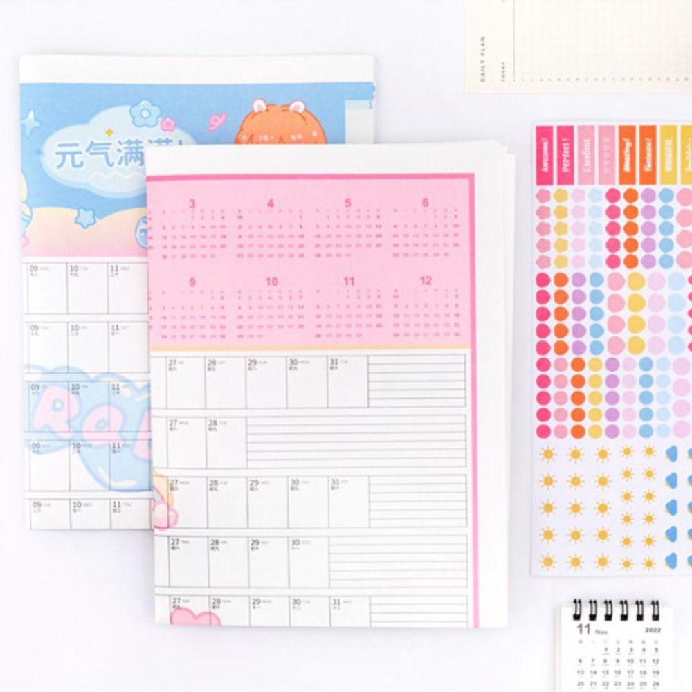 Lanfy 365hari Planner With Sticker Kartun Sekolah Kerja Perencanaan Waktu Alat Tulis Budidaya Habit 2023jadwal Tahunan