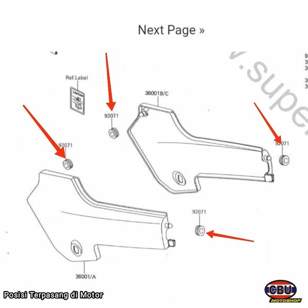 Grommet Karet Body Samping Cover Aki Oli Samping KR150SSE KR150SP KR150 Buntut Kotak