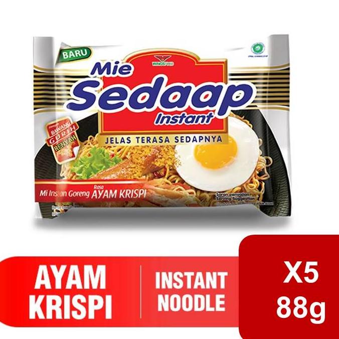 

⇌ Mie Sedaap Mie Instan Goreng Ayam Krispi 5 x 88 gr ㄲ