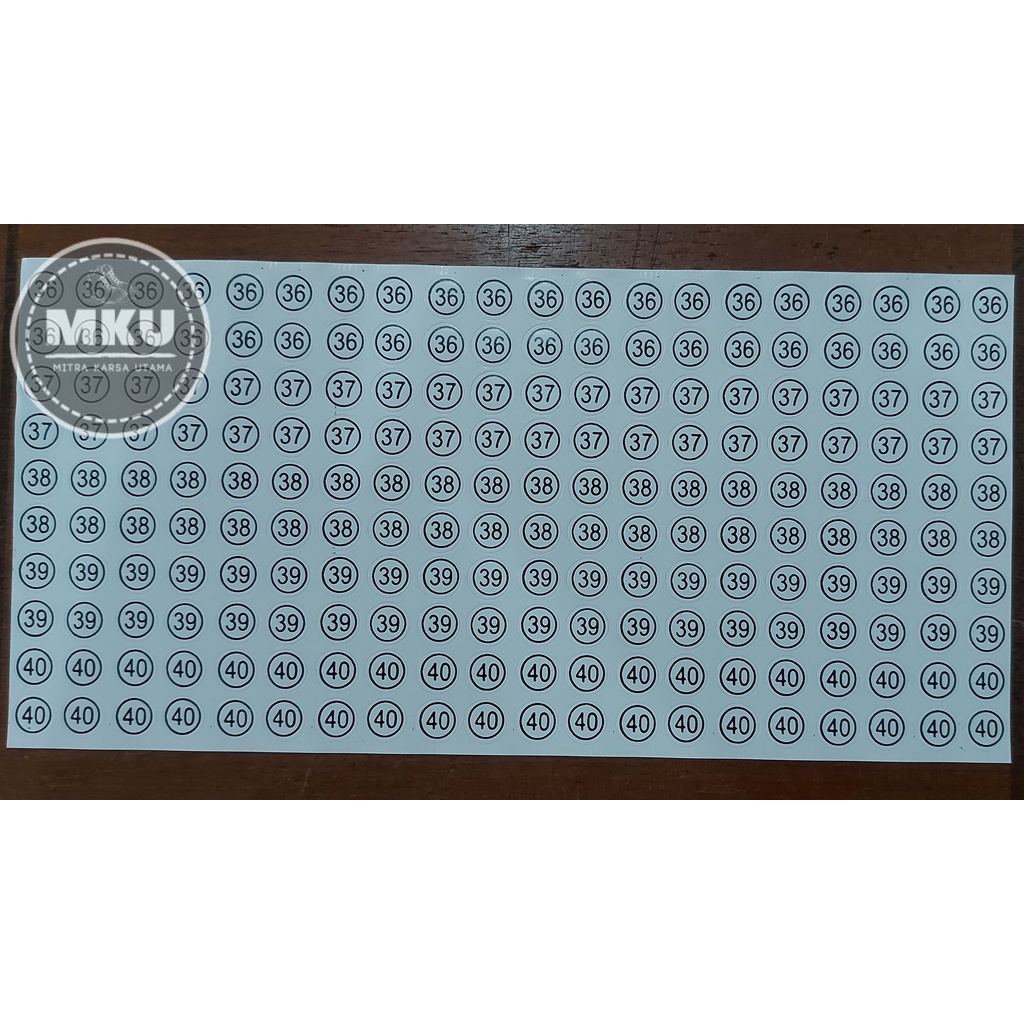 

Stiker Label Sticker Size bulat 36-40