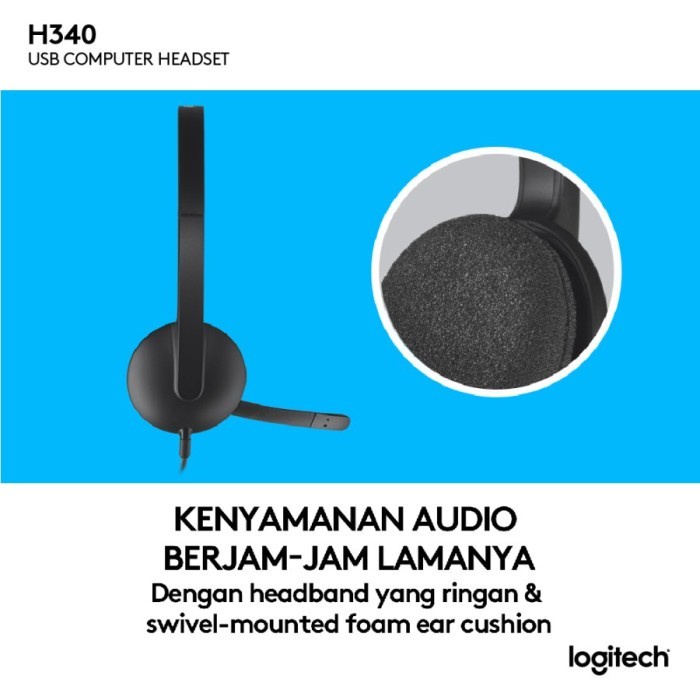 Headset Logietch USB H340 - Black