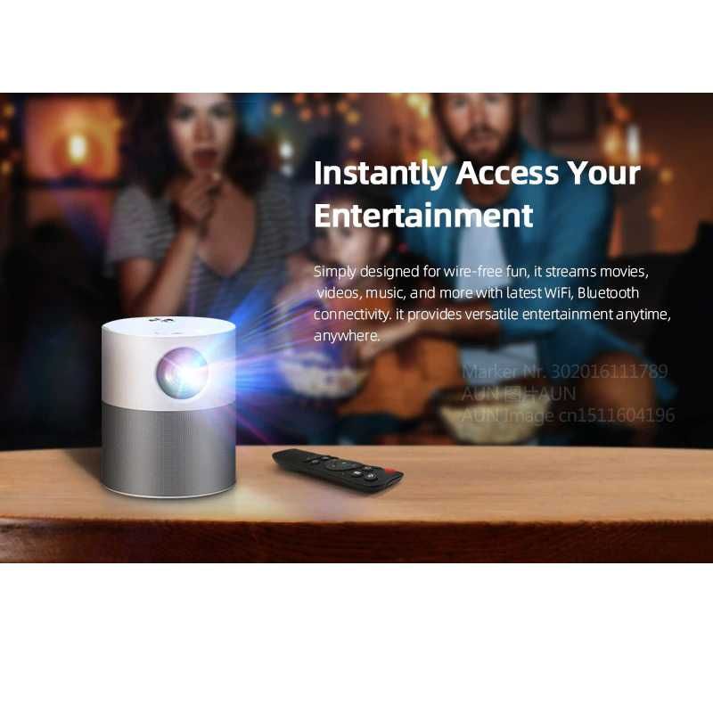 AUN Proyektor Mini Portable Projector Android 9.0 1080P 4000lm - ET40S