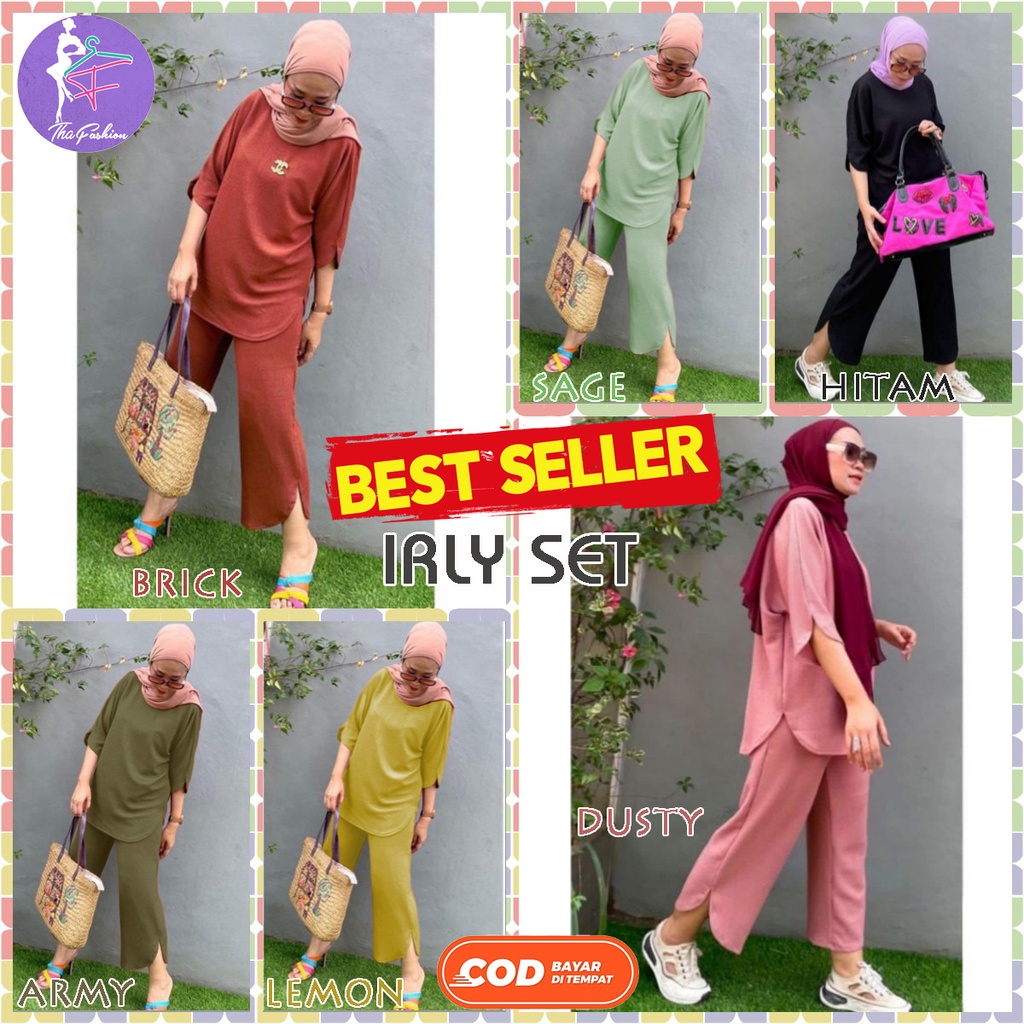 ONE SET CRINKLE IRLY SET BEST SELLER | Setelan Crinkle Jumbo Kekinian LD 120 Terlaris Termurah