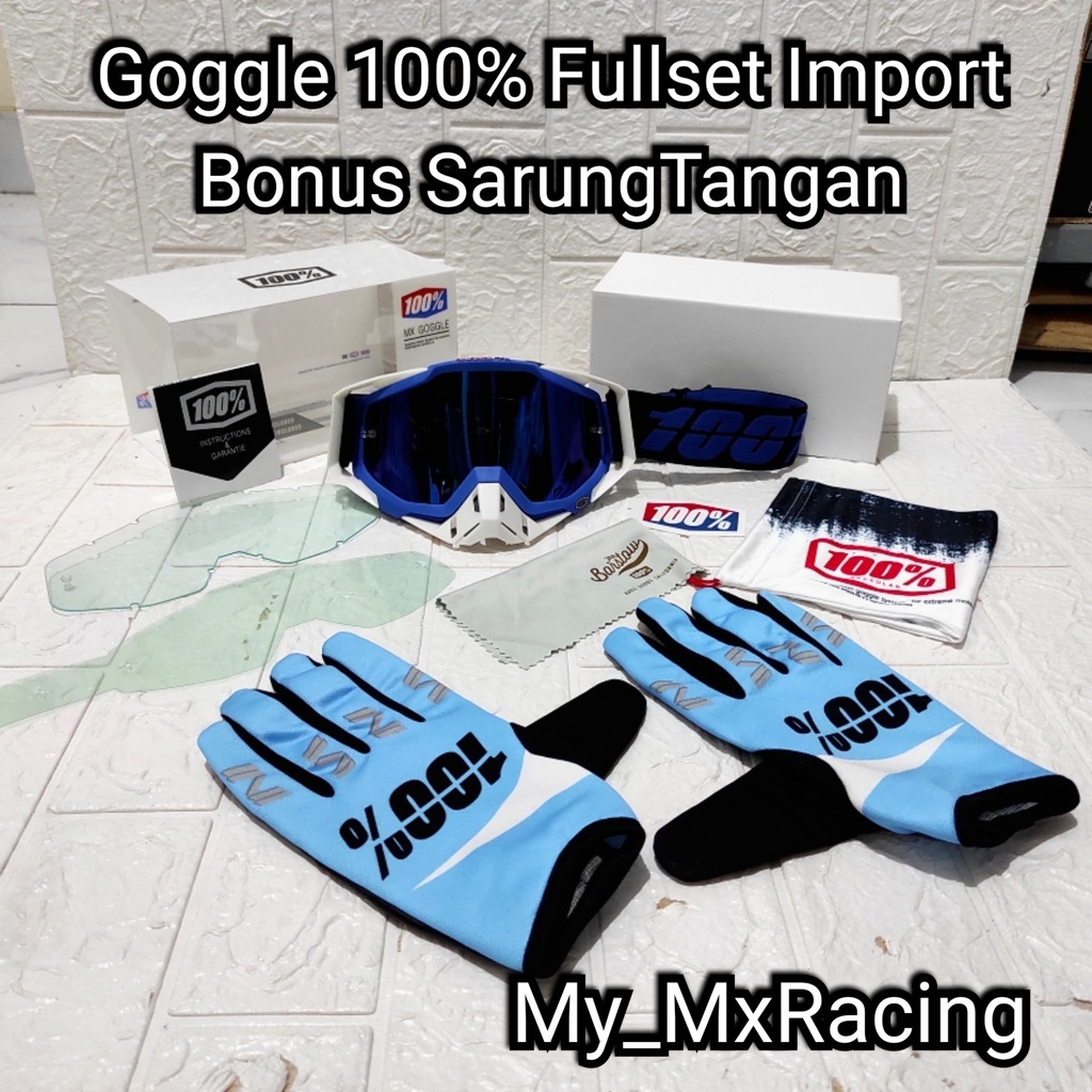 kacamata goggle trail sunmori fullset import dengan kualitas premium BONUS sarung tangan kacamata goggle trail cross terlaris fullset 011 BISA COD