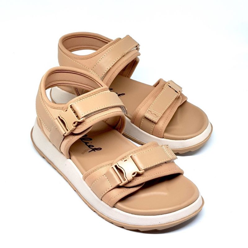Rullief FKL 895 Sepatu Sandal Flat Selop Premium Wanita - Mocca