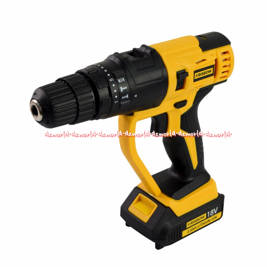 Krisbow 18v Drill Drilling Machine Cordless Multi Head Ircmh01 Mesin Bor Listrik Tanpa Kabel Portabl