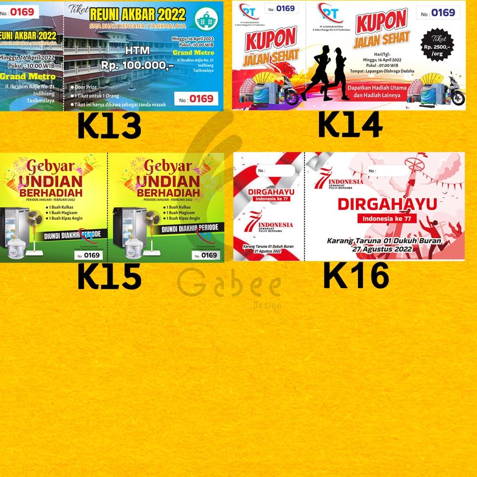 

<B-4.Q♥> KUPON / KUPON UNDIAN / KARCIS / KARCIS PARKIR / KUPON JALAN SEHAT / KUPON GOWES / TIKET MASUK / VOUCHER SOBEK viral