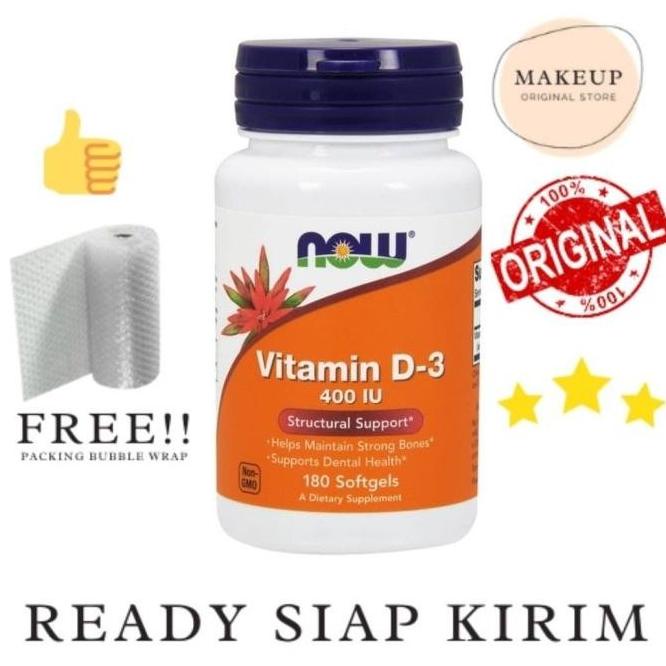 Murah Now Vitamin D3 Vit D 400 Iu 180 Softgels (Produk Baru) J_V6X57J4I