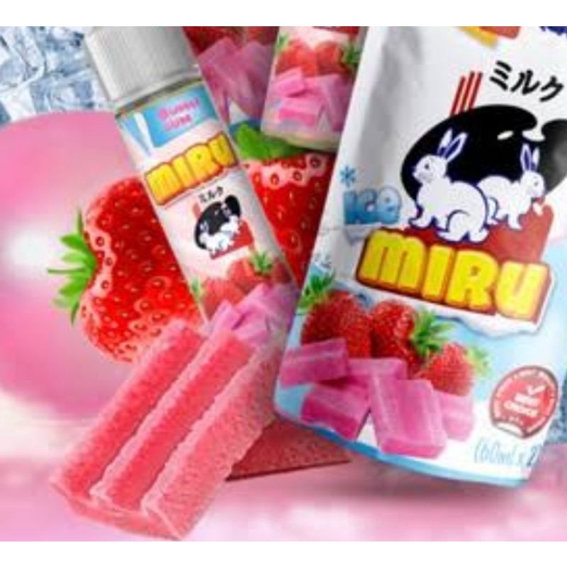 60ml bubblegum strawberry bubble gum miru liquid