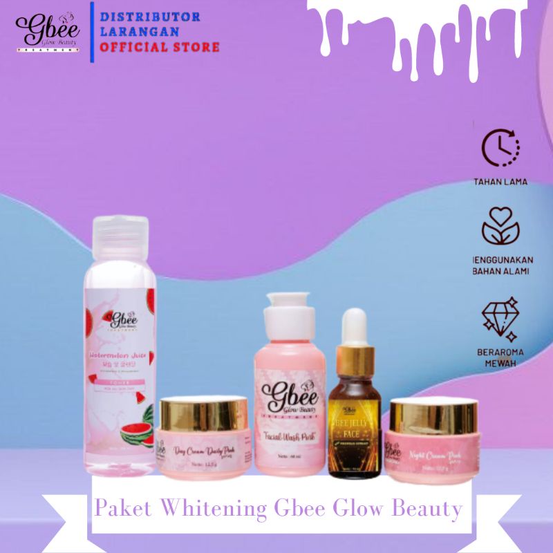 Jual Free Night Cream Paket Whitening Pink Anti Acne Gbee Glow