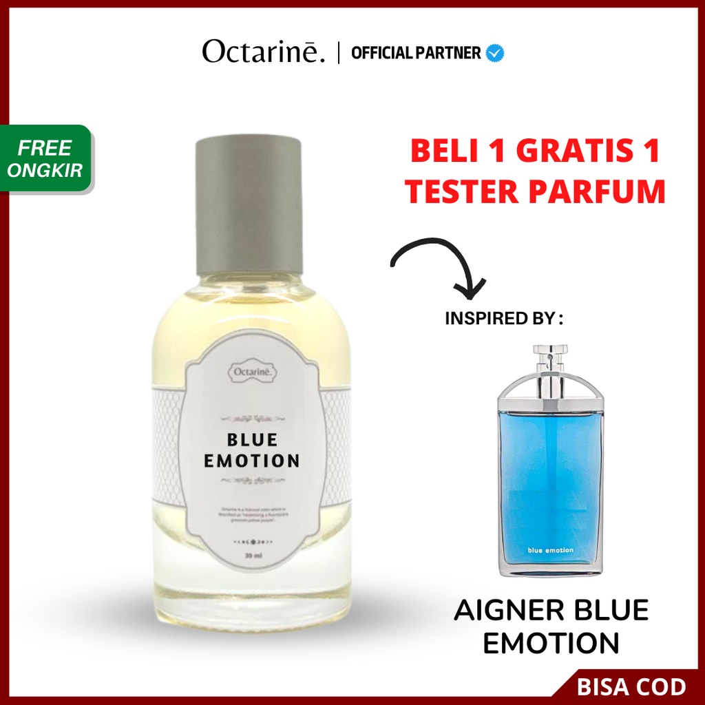 Parfum Pria Tahan Lama Aroma Fresh Maskulin Elegant by Octarine - Inspired by Aigner Blue Emotion | Parfume Farfum Perfume Minyak Wangi Cewek Cowok Murah Original