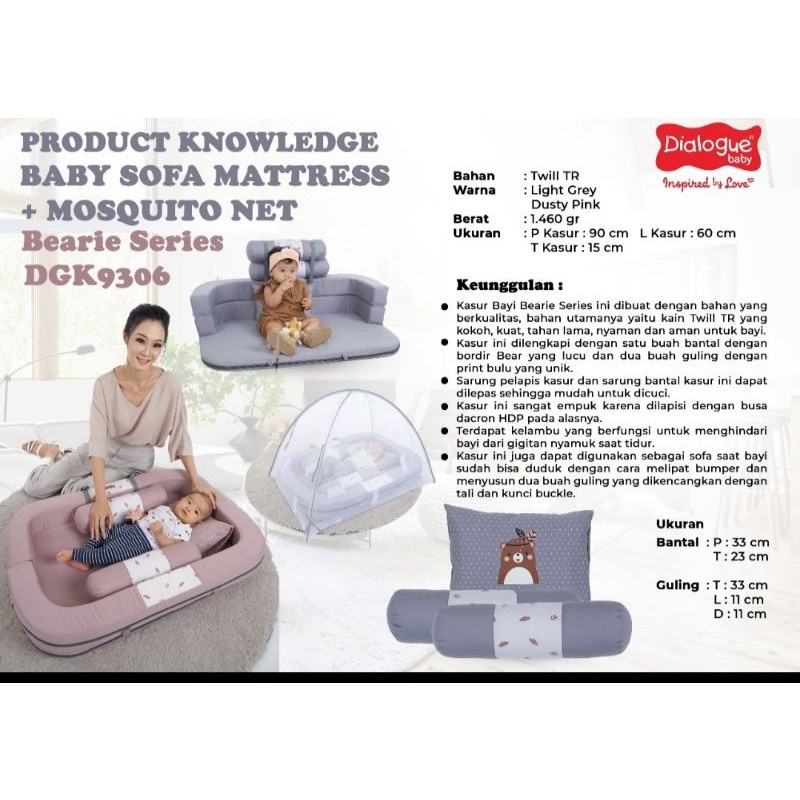 Dialogue Baby Kasur Sofa Bayi dan Kelambu Bearie Series - DGK9306