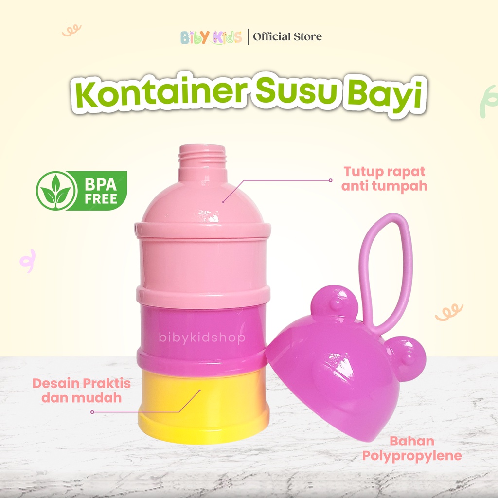 Container Susu Bubuk Bayi Kontainer Susun 3 Murah Wadah Susu Formula Bayi Travelling Bentuk Lucu Perengkapan Makan Baby