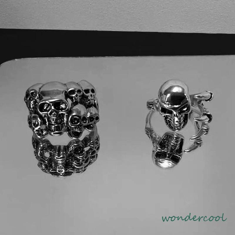 Cincin punk perak antik yang dipersonalisasi Pria aksesori fashion Korea-Won
