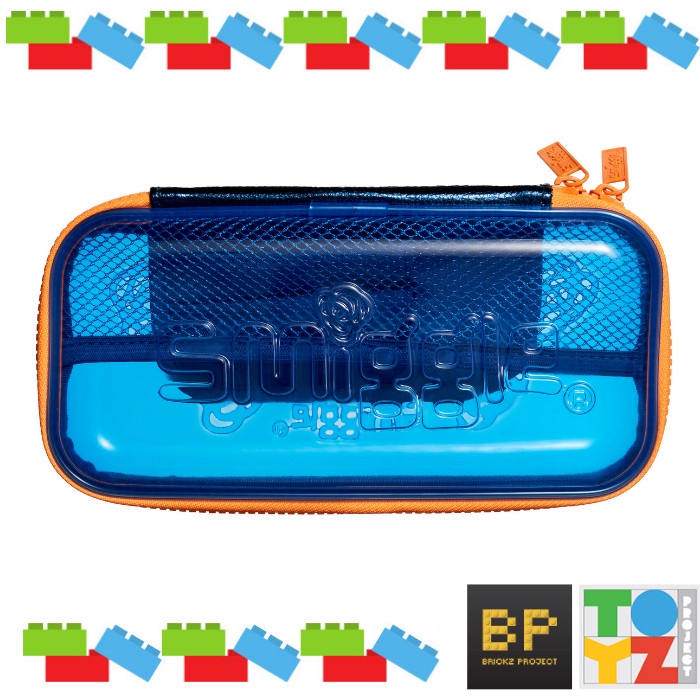 SMIGGLE PENCIL CASE HARDTOP SML SEE THRU SQUIG BLUE