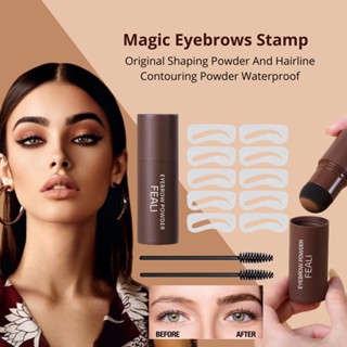 Image of [BPOM] FEALI Eyebrow Powder Cetakan Alis Original Shaping Eyebrow Stamp Alis Stempel Alis Instan Hairline And Waterproof With 10 Model Cetakan Alis Reusable And 2 Eyebrow Pen Brusheup