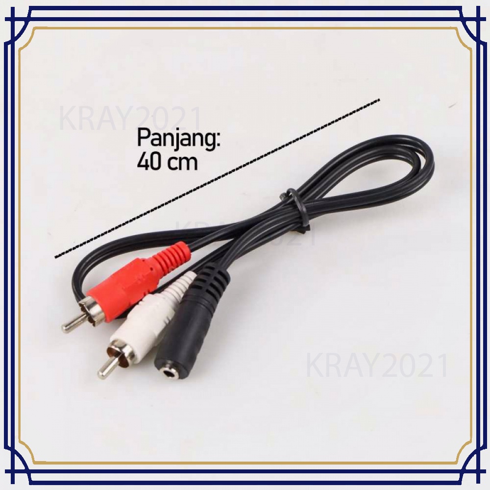 Kabel Adaptor Audio 3.5 mm Female ke RCA Male HiFi 40 cm -CV345