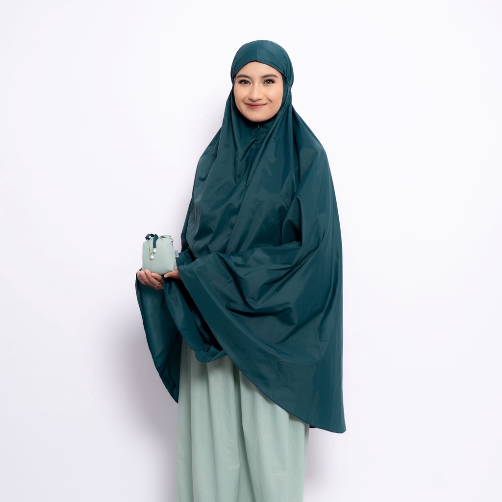 ALIF MUKENA MINI TWO TONE PARASUT PREMIUM KOREA TRAVEL - NATURE ( MKN-334 )