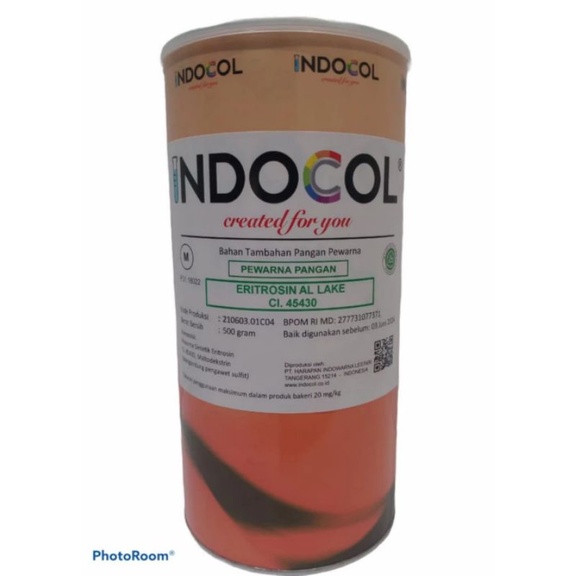 

Pewarna makanan INDOCOL Lake eritrosin CI 45430,oil based 500gram