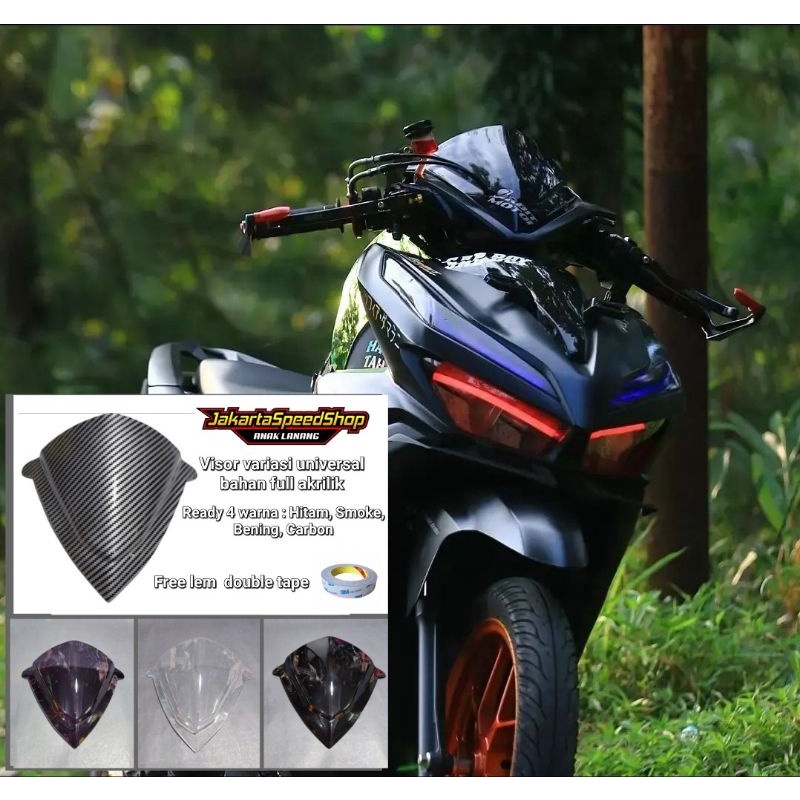 Visor variasi universal bahan akrikik pnp vario 125 new 150 new led esp free perekat lem 3m