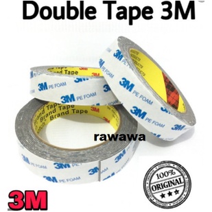 TERBARU Double Doble tape 3M PUTIH 2 cm x 4 meter Isolasi Perekat Lem bolak balik dobel tip | Isolasi Bolak - Balik Double Tape Doubletape 3M Putih Taiwan