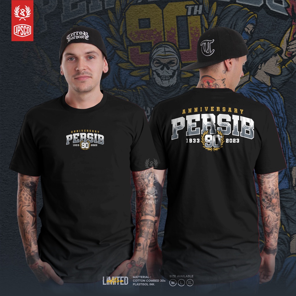 KAOS PERSIB ANNIVERSARY KE 90 TAHUN TERBARU BAJU DISTRO KAOS PAKIAN PRIA