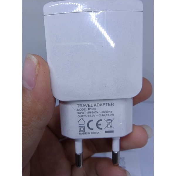 KEPALA BATOK CASAN ROBOT 2 USB TRAVEL ADAPTER