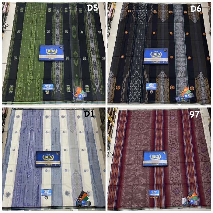 {FamilyStore} Sarung bhs classic jacquard jgl jge jsk gold ori non afkir bhs hitam Limited