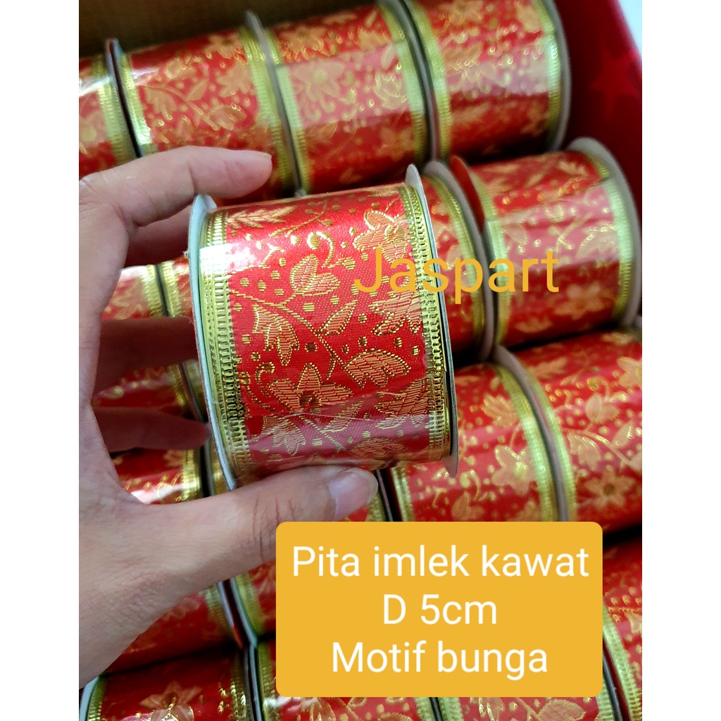 

PITA GLITTER IMLEK PINGGIR KAWAT PITA PARCEL PITA IMLEK CNY PITA HIASAN CANTIK LEBAR BESAR 2.5 5 6.5 CM WARNA EMAS GOLD