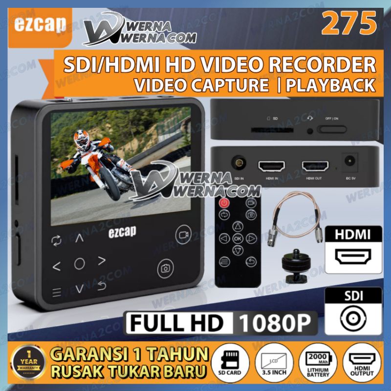 EZCAP 275 HD Video Recorder  SDI / HDMI capture save to SD Card 1080P LCD Screen Display
