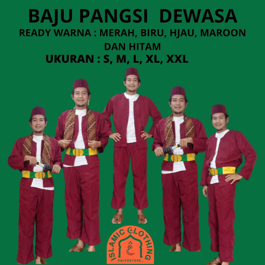 BAJU PANGSI DEWASA I SETELAN BAJU PANGSI DEWASA PAKET LENGKAP