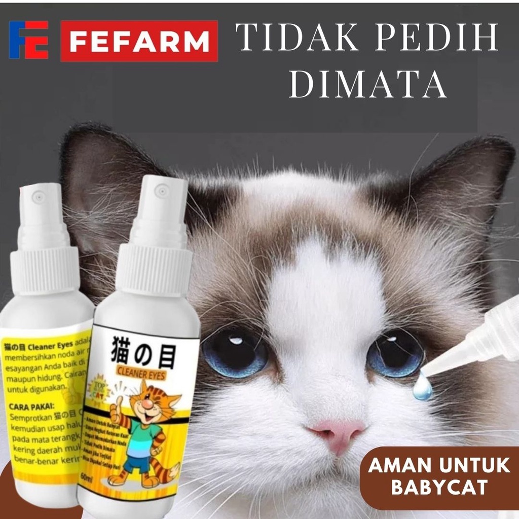 Pembersih Mata Kucing Obat Mata Belekan Stain Remover Kucing Mata Berair Noda Kotoran Cat FEFARM