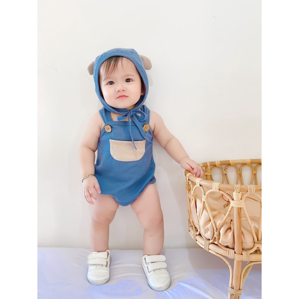 [12.12 SALE ] MIOUBABY -  overall free bonnet / overall baby / overall bayi / jumpsuit bayi / bodysuit bayi / selimut bayi / romper bayi / romper baby / baju kodok anak / overall anak / hadiah lahiran