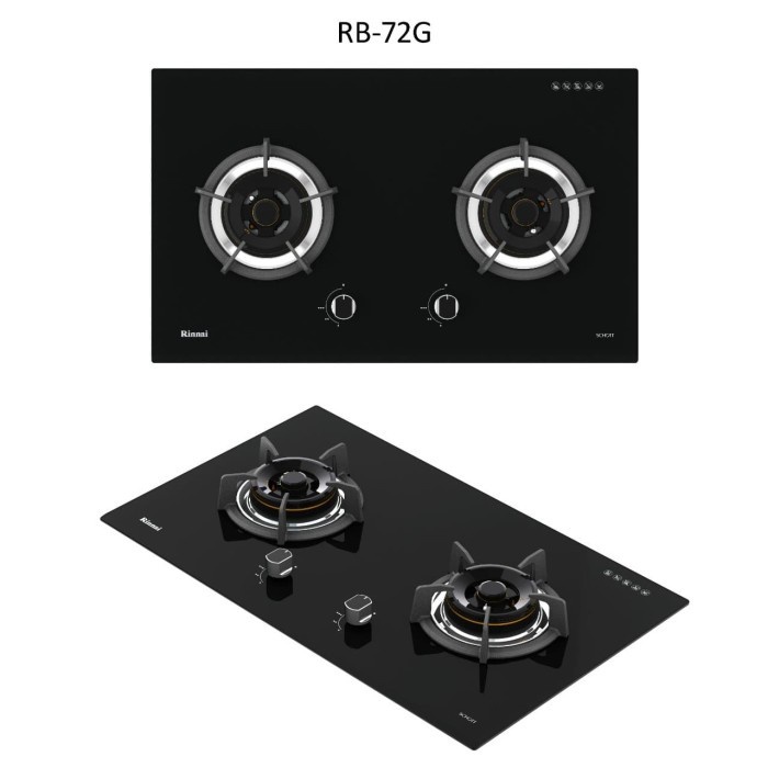 KOMPOR TANAM RINNAI 2 TUNGKU KACA TYPE RB 72 G