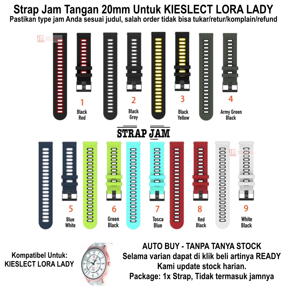 Tali Jam Kieslect Lora Lady 20mm - Strap Dual Tone Rubber Silikon Sporty