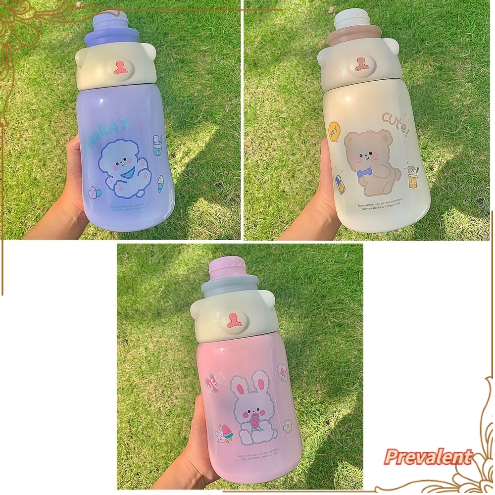 Preva 1130ML Thermal Mug Insulated Kapasitas Besar Gadis Lucu Cangkir Jerami