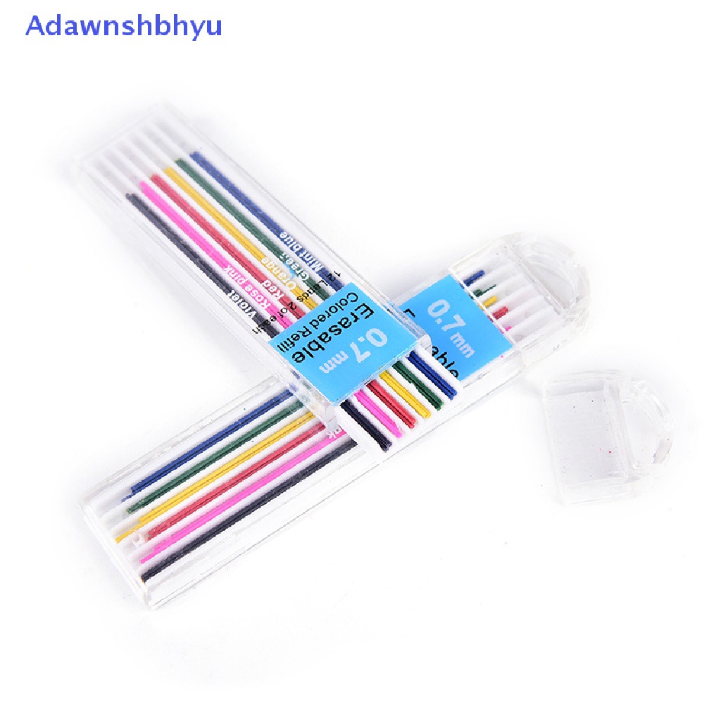 Adhyu 1kotak Refill Pensil Mekanik Berwarna 0.7mm Dapat Dihapus Siswa Stationary ID