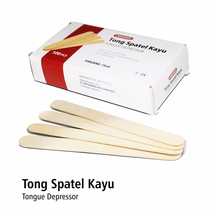Penahan lidah Tong Spatel Kayu STERIL Tongue Depressor