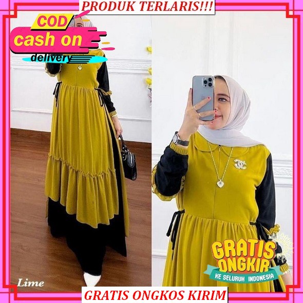 Baju Gamis Nibras Terbaru 2022 Promo Sale Diskon Ori Original Polos Dewasa Wanita Jumbo Busui Termur