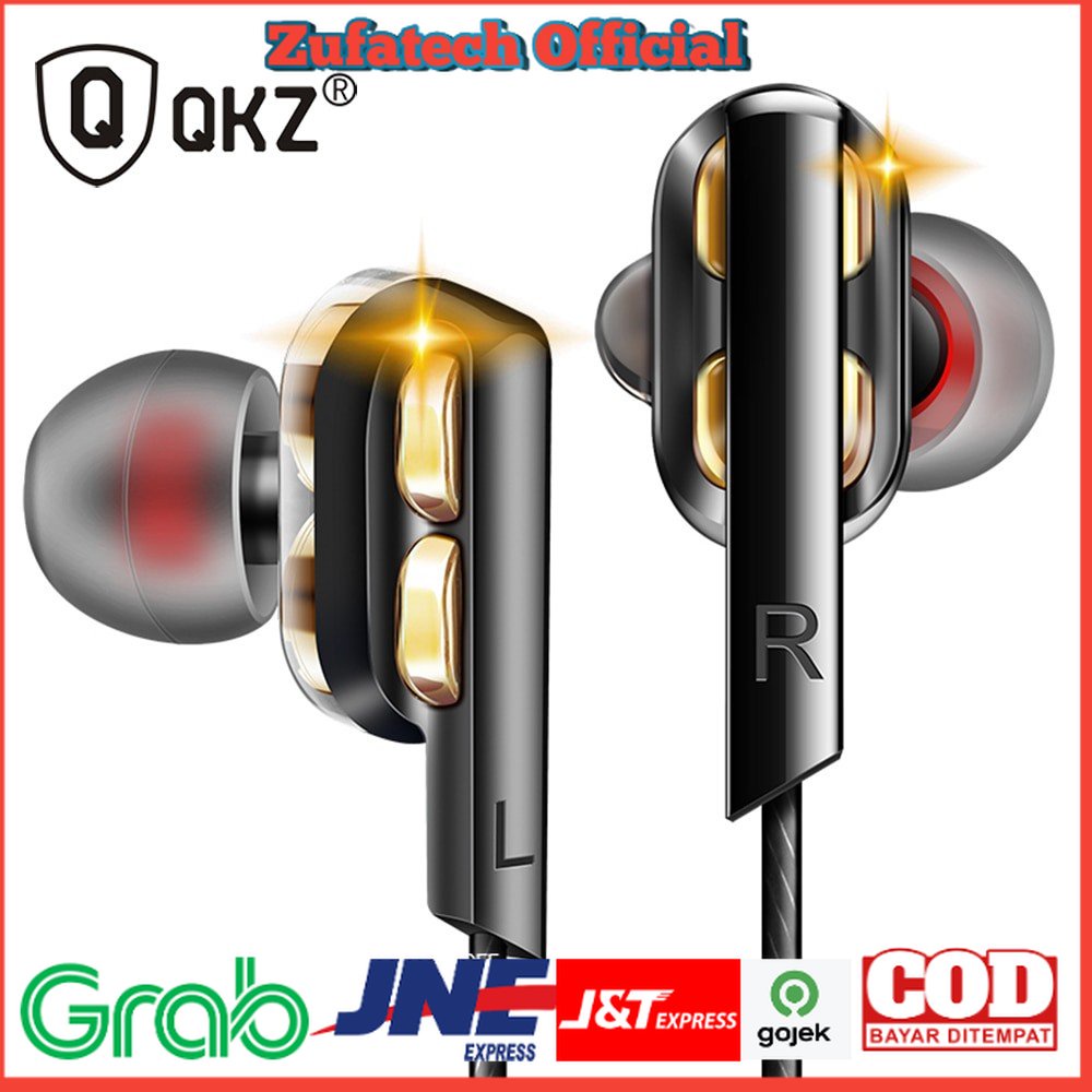 QKZ In-Ear Earphones Bass HIFI Headset with Microphone - QKZ-AK4 - Black