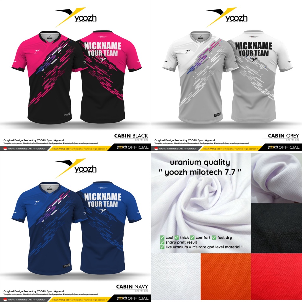Jersey Baju Badminton Yoozh CABIN