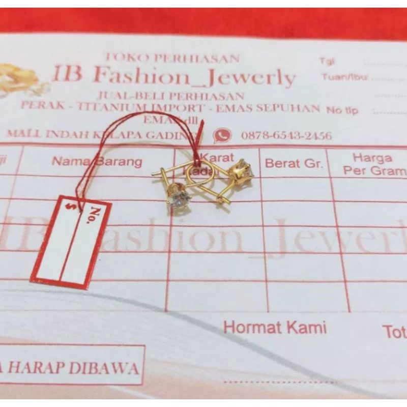 anting emas mudah free surat kadar 17,7 desi