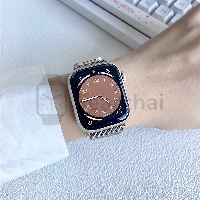 Milanese loop magnetic untuk Smart watch Strap 38/40/41mm 42/44/45mm for iwatch Tali jam Series SE 6 5 4 3 2 1