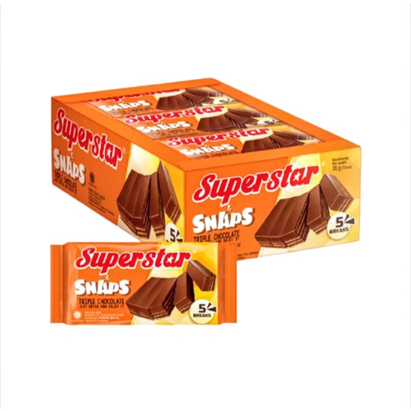 

Superstar Snaps Triple Chocolate 28gr - 1Box isi 12Pcs