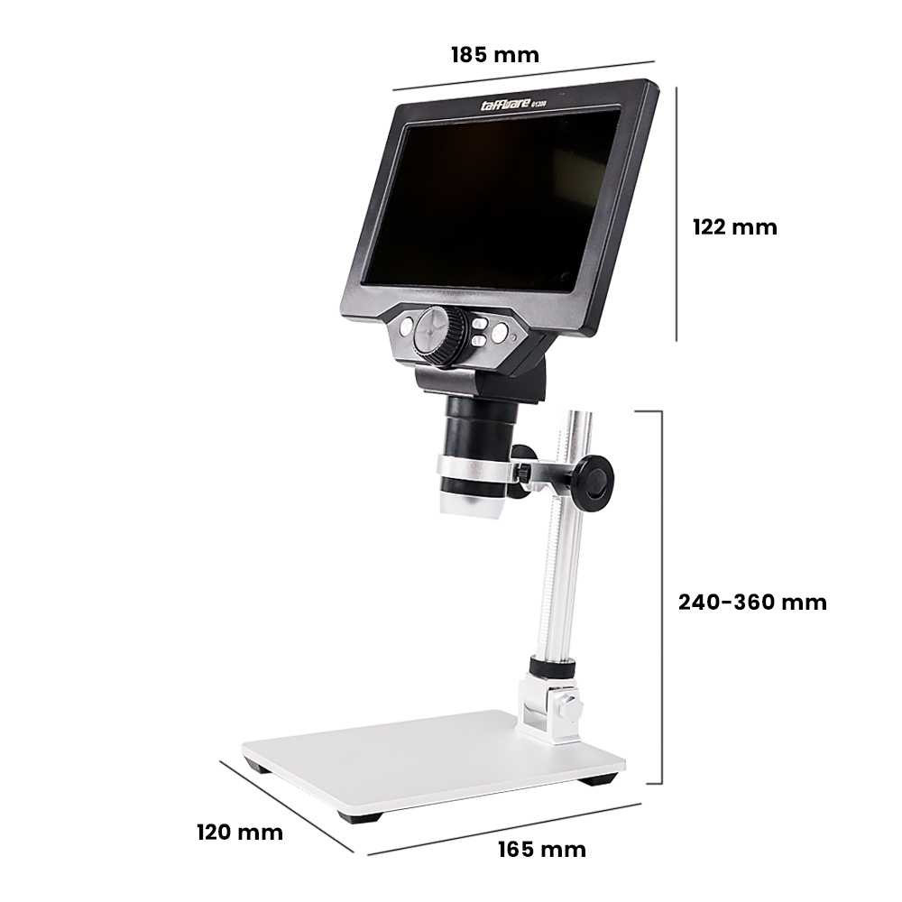 Taffware Mikroskop Digital 12MP 1200X Monitor &amp; Metal Stand - G1200