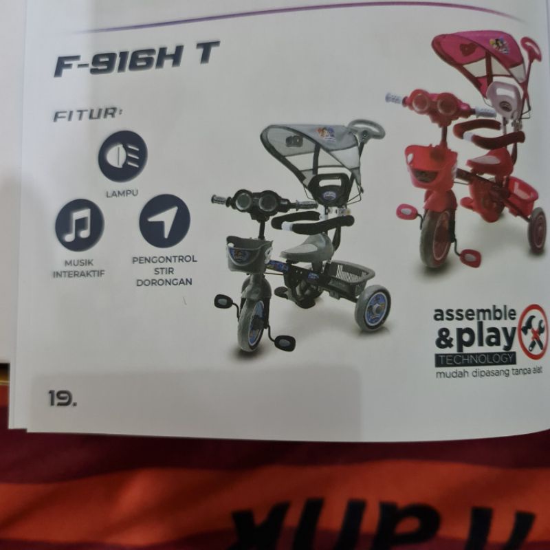 Sepeda R3 Roda 3 Stroller Anak Family Ban Karet F-916HT F 916 HT
