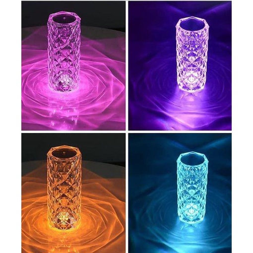 # HJ # Lampu Meja Mawar LED Crystal 16 colour / light Lampu Tidur Aesthetic / Lampu Hias LED Crystal Rose Diamond Table Lamp USB charging + Remote