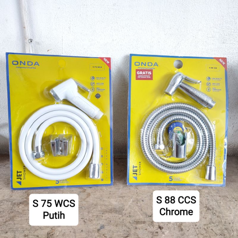 Jual Jet Shower Onda Putih Chrome S 75 WCS 1/2" 1/2 inch . Spray Air