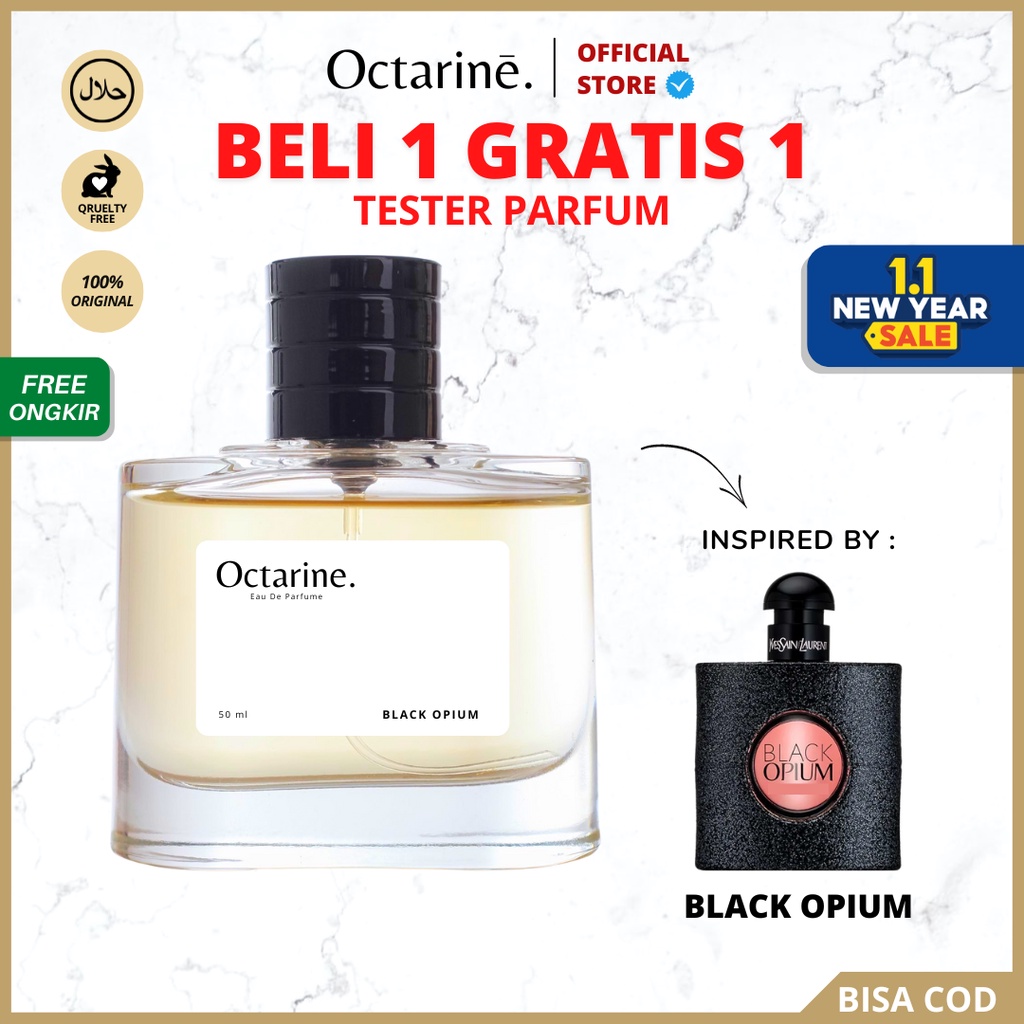 Octarine - Parfum Wanita Pria Tahan Lama Inspired By BLACK OPIUM | Parfume Perfume Farfum Minyak Wangi Cewek Cowok Murah Original